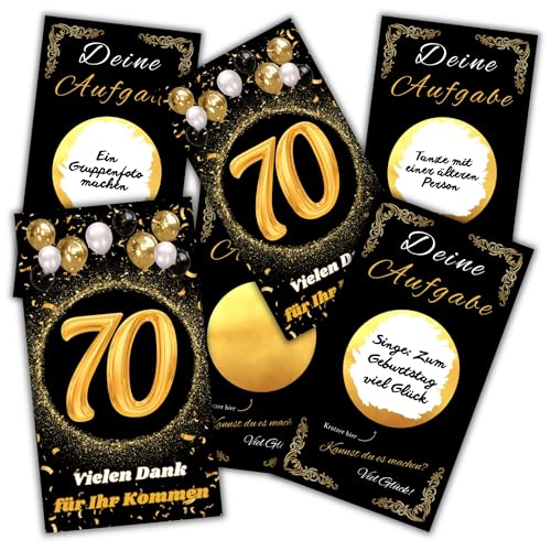 JOCERO – 70. Geburtstag Rubbelkarten für Erwachsene, 15 Selbstausfüllbare Rubbelkarten – Lustiges Partyspiel mit Aufgaben, Mutproben & Jubiläumsspiel, Geschenkidee für Gäste JOCERO – 70. Geburtstag Rubbelkarten für Erwachsene, 15 Selbstausfüllbare Rubbelkarten – Lustiges Partyspiel mit Aufgaben, Mutproben & Jubiläumsspiel, Geschenkidee für Gäste von JOCERO