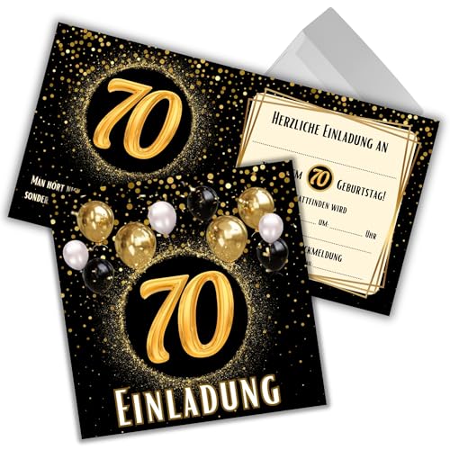 JOCERO Einladungskarten 70. Geburtstag – 12 Stück mit Umschlägen – Quadratisch 12x12 cm – Einladungen zum 70. Geburtstag für Männer & Frauen JOCERO Einladungskarten 70. Geburtstag – 12 Stück mit Umschlägen – Quadratisch 12x12 cm – Einladungen zum 70. Geburtstag für Männer & Frauen von JOCERO