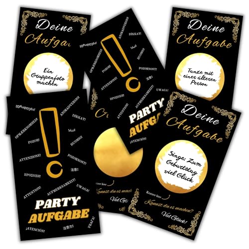 JOCERO – Rubbelkarten für Erwachsene, 15 Selbstausfüllbare Rubbelkarten – Lustiges Partyspiel mit Aufgaben, Mutproben & Jubiläumsspiel, Geschenkidee für Gäste von JOCERO