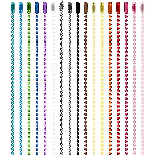 JOCXZI 100 Stück Bunte Kugelkette Metall Hängekette 2,4 mm mit Verschluss Kugelkette Passende für Schlüsselanhänger Tag Schnalle Hängende Ornamente 80er Neon Bead Halskette JOCXZI 100 Stück Bunte Kugelkette Metall Hängekette 2,4 mm mit Verschluss Kugelkette Passende für Schlüsselanhänger Tag Schnalle Hängende Ornamente 80er Neon Bead Halskette von JOCXZI