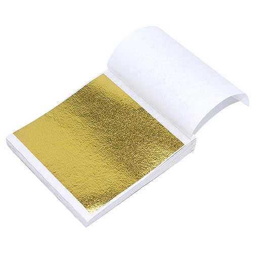 JOCXZI Blattgold,Blattgold zum Basteln, Goldpapier zum Basteln, 100 Stück Goldfolie, Blattmetall, Goldblatt, Goldfolie zum Basteln, Blattmetall Gold, Goldblatt Basteln von JOCXZI