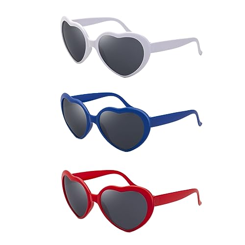 JOCXZI Herzbrille Effekt, Lustige Brillen,Herzförmige Sonnenbrille,3D Heart Glasses Beugungs Brille,für Fasching Musikfestivals Party Bar Feuerwerk Musik,3 Stücke JOCXZI Herzbrille Effekt, Lustige Brillen,Herzförmige Sonnenbrille,3D Heart Glasses Beugungs Brille,für Fasching Musikfestivals Party Bar Feuerwerk Musik,3 Stücke von JOCXZI
