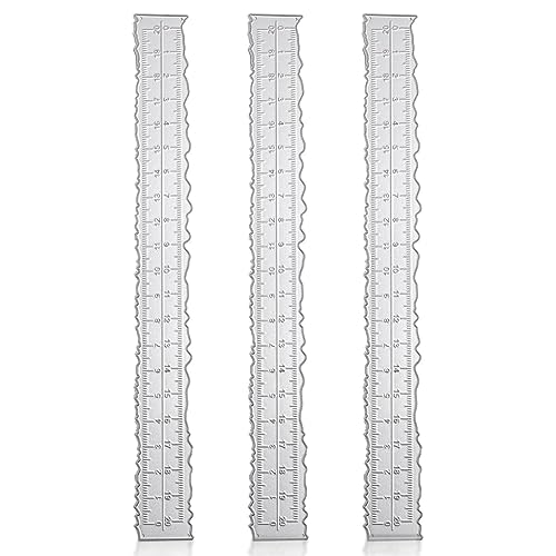 JOCXZI Lineal mit Unregelmäßigen Kanten - 8,4 x 1 Zoll 3 Stück Bastellineal Metall Papier Reiß Lineal mit Gezackter Kante Messlineale zum Prägen Kartenherstellung Stanzformen Basteln JOCXZI Lineal mit Unregelmäßigen Kanten - 8,4 x 1 Zoll 3 Stück Bastellineal Metall Papier Reiß Lineal mit Gezackter Kante Messlineale zum Prägen Kartenherstellung Stanzformen Basteln von JOCXZI