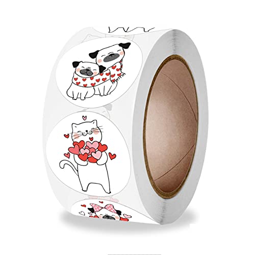 JOERBABU 500 Stück/Rolle für Katzen und Hunde, Dankesaufkleber, rund, Cartoon-Tierkleber JOERBABU 500 Stück/Rolle für Katzen und Hunde, Dankesaufkleber, rund, Cartoon-Tierkleber von JOERBABU