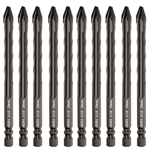 JOERIC Exzenterbohrer-Set, Steinbohrer-Set, Betonbohrer für Fliesen, Glas, Ziegel, Kunststoff, Zement, Holz, mit Aufbewahrungskoffer, 8 mm, 10 Stück JOERIC Exzenterbohrer-Set, Steinbohrer-Set, Betonbohrer für Fliesen, Glas, Ziegel, Kunststoff, Zement, Holz, mit Aufbewahrungskoffer, 8 mm, 10 Stück von JOERIC
