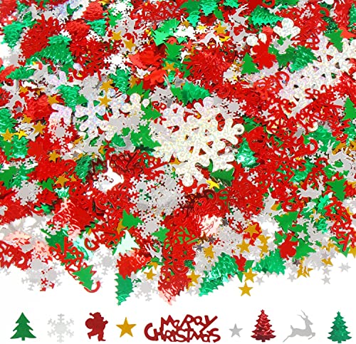 JOFONY 7200pcs Weihnachtskonfetti,Konfetti Pailletten für Weihnachtsfeier Dekoration Weihnachtsdekoration 150g von JOFONY