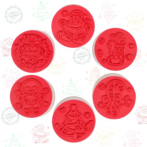 JOFONY Holz Weihnachtsstempel Set, 6 Stück Weihnachten Stempel Holz, Weihnachtsmotiv Holzstempel für Geschenkpapier Weihnachtskarten JOFONY Holz Weihnachtsstempel Set, 6 Stück Weihnachten Stempel Holz, Weihnachtsmotiv Holzstempel für Geschenkpapier Weihnachtskarten von JOFONY
