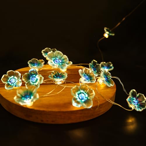 JOFONY LED Lichterkette Blumen,Blau LED Lichterkette Kirschblüten,2M 20LEDs Lichterkette Batterie,Lichterkette Frühling Deko für Festival,Party,Valentinstag Hochzeit JOFONY LED Lichterkette Blumen,Blau LED Lichterkette Kirschblüten,2M 20LEDs Lichterkette Batterie,Lichterkette Frühling Deko für Festival,Party,Valentinstag Hochzeit von JOFONY