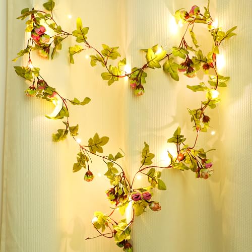 JOFONY LED Lichterkette Blumen,Rosa LED Lichterkette Künstliche Rose Blumen,2M 20LEDs Lichterkette Batterie,Lichterkette Frühling Deko für Festival,Party,Valentinstag Hochzeit JOFONY LED Lichterkette Blumen,Rosa LED Lichterkette Künstliche Rose Blumen,2M 20LEDs Lichterkette Batterie,Lichterkette Frühling Deko für Festival,Party,Valentinstag Hochzeit von JOFONY