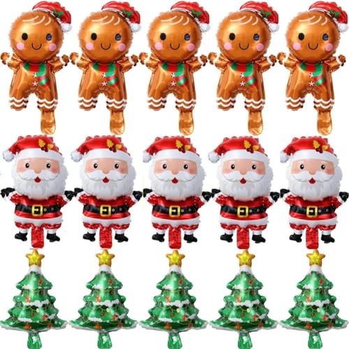 JOFUUM 60 Stück Weihnachtsballons Aus Aluminiumfolie, Kleiner Ballon, Spielzeug, Weihnachtsbaum, Lebkuchenmann, Weihnachtsmann, Geburtstagsfeier, Feiertagsdekoration, Langlebig JOFUUM 60 Stück Weihnachtsballons Aus Aluminiumfolie, Kleiner Ballon, Spielzeug, Weihnachtsbaum, Lebkuchenmann, Weihnachtsmann, Geburtstagsfeier, Feiertagsdekoration, Langlebig von JOFUUM