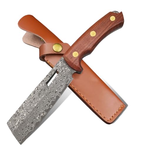 Survival Outdoor Messer Jagdmesser Scharf Bushcraft Damast Stahl überlebensmesser Feststehend Klinge Helle Gürtelmesser mit Lederscheide Für Camping Jagd Geschenk für Camping Jagd Wandern (Type:B) Survival Outdoor Messer Jagdmesser Scharf Bushcraft Damast Stahl überlebensmesser Feststehend Klinge Helle Gürtelmesser mit Lederscheide Für Camping Jagd Geschenk für Camping Jagd Wandern (Type:B) von JOHOOBO