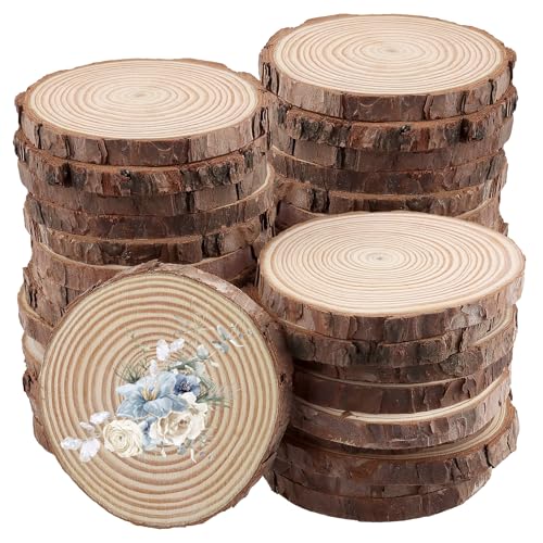 JOIKIT 40 Stück 10–11 cm Holzscheiben, natürliche, unlackierte Holzscheiben für Bastelarbeiten JOIKIT 40 Stück 10–11 cm Holzscheiben, natürliche, unlackierte Holzscheiben für Bastelarbeiten von JOIKIT