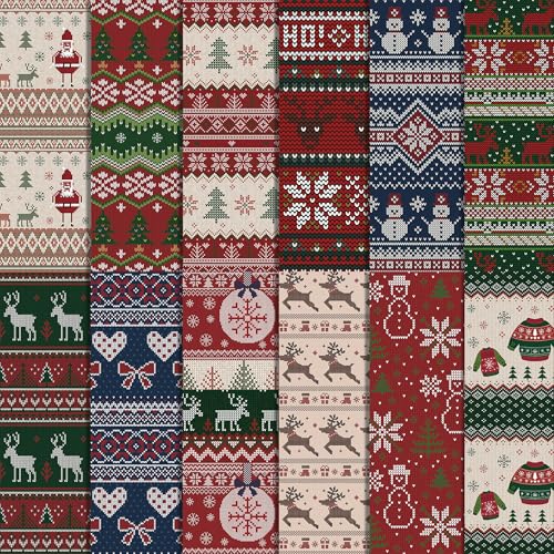 Dekoratives Papier, Schneemann, Weihnachtsbaum, Papierblock für Party-Dekorationen, 30 x 30 cm, 24 Blatt von JOINFANXIN