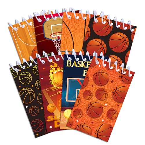 JOINFANXIN 8 Pcs Basketball Mini Notebook, Sports Theme Spiral Pocket Organizer, Kids Birthday Party School Classroom Favors von JOINFANXIN
