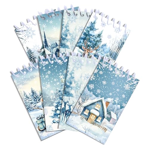 Mini-Notizblock mit Winter-Weihnachtsmotiven, Schnee-Frost, kleiner Taschennotizblock für Schüler, Belohnungen, Winterferien, Partygeschenke, Gastgeschenke, 8 Stück Mini-Notizblock mit Winter-Weihnachtsmotiven, Schnee-Frost, kleiner Taschennotizblock für Schüler, Belohnungen, Winterferien, Partygeschenke, Gastgeschenke, 8 Stück von JOINFANXIN