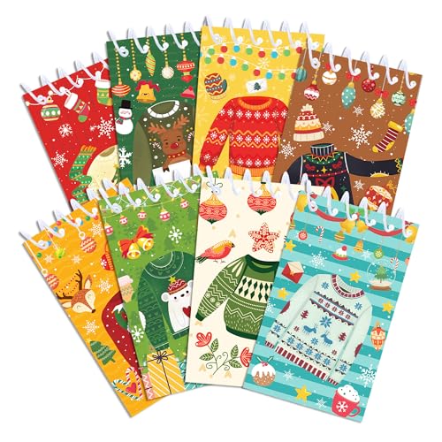 Mini-Notizblöcke mit Weihnachtspullover-Muster, Mini-Notizblöcke, buntes Pullover-Muster, Notizbücher für Weihnachten, Winterparty, Schule, Party, Geschenk, Gastgeschenk, 8 Stück Mini-Notizblöcke mit Weihnachtspullover-Muster, Mini-Notizblöcke, buntes Pullover-Muster, Notizbücher für Weihnachten, Winterparty, Schule, Party, Geschenk, Gastgeschenk, 8 Stück von JOINFANXIN