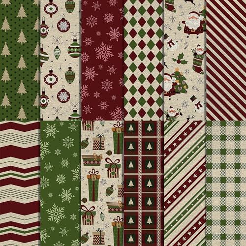 Papierblock mit Weihnachtsmotiven, Weihnachtsmann-Schneeflocken-Muster, dekoratives Papier, DIY-Kartenherstellung, Kunsthandwerk für Hochzeit, Weihnachten, Geburtstag, Party-Dekorationen, 30 x 30 cm von JOINFANXIN