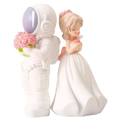 JOINPAYA 1 Paar Ornamente für ihr Brautjungfernroben Gästebuch zur Babyparty Junggesellin book shelves bücherstützen anotger love book shelf Desktop-Paar-Figur Hochzeitsgeschenke Harz Weiß von JOINPAYA