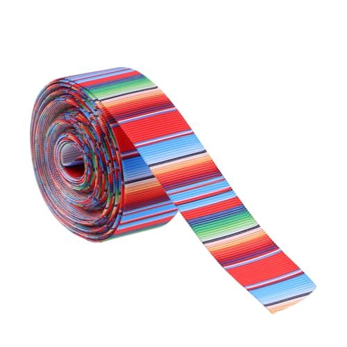 JOINPAYA 1 Rolle mexikanisches Band party zubehör regenbogenband handgemachte Buntes Band mexikanischer Stoff mexikanische Dekorationen mexikanisches Geschenkpapier Polyester von JOINPAYA