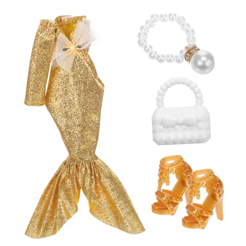 JOINPAYA 1 Satz Abendkleid Meerjungfrau Elegantes Puppenkleid Puppenkleidung Glitzer Puppenparty Kleidung Puppen Mode Set Puppen formelles Kleid formelles Partykleid für Puppen Plüsch von JOINPAYA