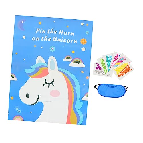 JOINPAYA 1 Satz Einhorn-Paste-Tour bastelset basteln für adventsgeschenke bastelzeug für kreatives Einhorn-Partyspiel Einhorn-Party-Spielset Papier Blue von JOINPAYA