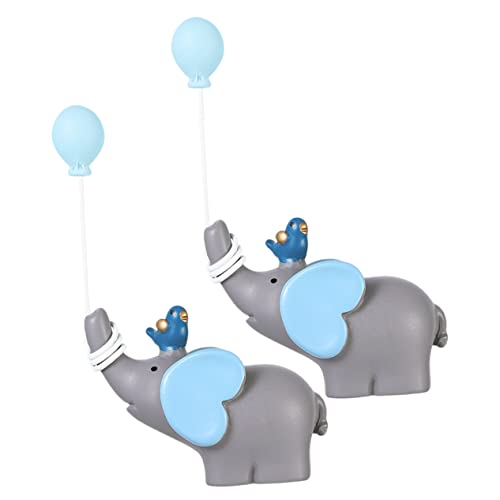 JOINPAYA 1 Satz Elefantenpuppenverzierungen Kuchen Figur Miniatur Hochzeit Desktop-tierstatue Kuchendeckel Elefant Elefant-cupcake-topper Harz 2 Stück von JOINPAYA