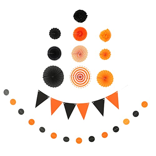 JOINPAYA 1 Satz Halloween Papierfächer Dekorationsset Teiliges Set mit Hängenden Fächer und Banner Dekorationen für Partys für Home Bar oder Schule Einfach Aufzuhängen und Wiederverwendbar von JOINPAYA