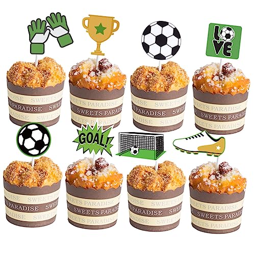 JOINPAYA 1 Satz Kuchen Picks Fußball Party-cupcake- Party-kuchen-picks Kuchenpicks Aus Papier 24 Stück von JOINPAYA