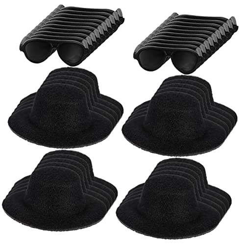 JOINPAYA 1 Satz Puppenzubehör Mini-Formelle Hüte, Miniatur-Hüte Miniaturhut Minihüte basteln klein Puppen für Mädchen Kinderkleider kinderkleidung Puppenhut Mini-Hut Hut Zubehör Stoff Black von JOINPAYA