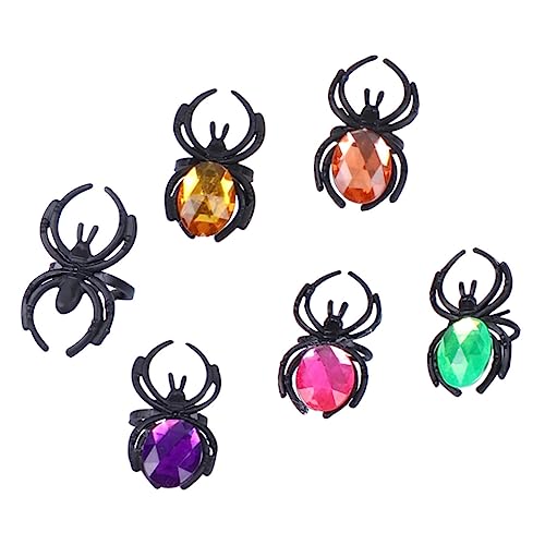JOINPAYA 1 Satz Spinnen ring Spinnendekoration Spinnen-Halloween-Dekorationen süße Ringe Spinnenringe für halloween costume halloween kleidung Kristallring Ring Spinnennetz Plastik von JOINPAYA