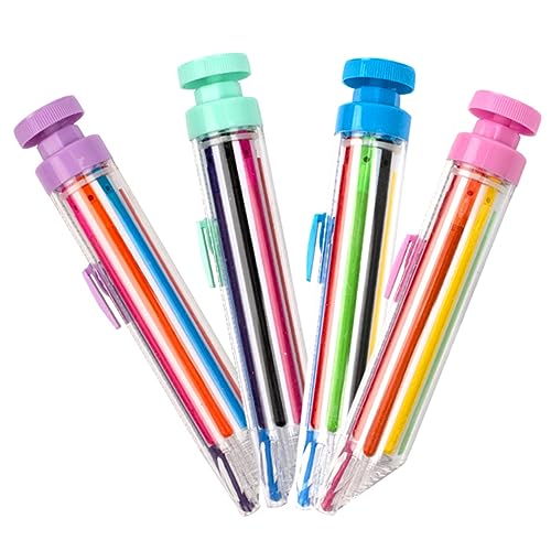 JOINPAYA 1 Satz Teiliges Rotierender Buntstift Tragbarer Druckstift Farben Für Schreibspielzeug Mit Komfortgriff Für Täglichen Gebrauch 4 Stück von JOINPAYA