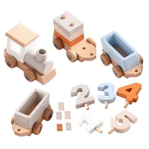 JOINPAYA 1 Satz Zug holzspielzeug für kinderspielzeuge spielzeuge Geschenkidee Train Eisenbahnspielzeug aus Holz Lernspielzeug hölzern Light Brown von JOINPAYA