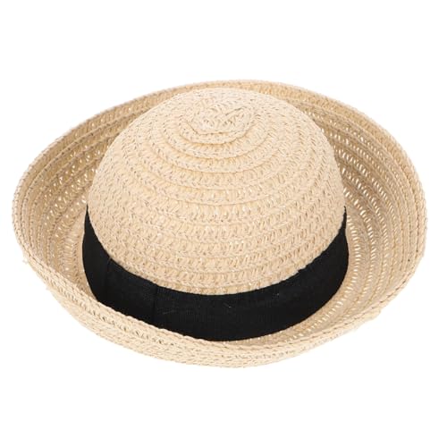 JOINPAYA 1 Stück Puppe Strohhut Mini Schmücken Winzig Süße Sombreros Aus Stroh Kappe Puppenhüte Puppenstrohhüte Zubehör Motorhaube Party Landhut Rand Klein Süße Puppenmütze Beige von JOINPAYA