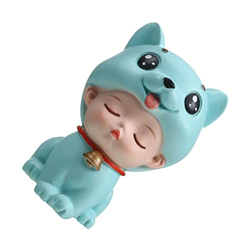 JOINPAYA 1 Stück dekorative Ornamente Kuchendekor Topper Tortenverzierungen für Miniaturtier Party Die Simulation von Tierornamenten Kuchenschmuck Nette Tierskulptur Harz Himmelblau von JOINPAYA