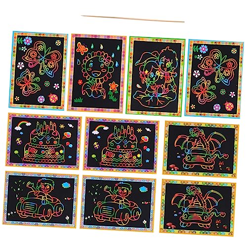 JOINPAYA 10 Stück Graffiti -Puzzlespielzeug kindermalbuch Party für Paint diamentpaiting maltisch für Doodles Gastgeschenk zum Abkratzen Papier von JOINPAYA