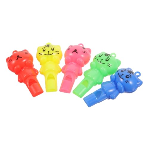 JOINPAYA 10 Stück Katzenmuster Pfeifen mit Lanyard Cheerleading Sportpfeifen für Kinderpartys Schiedsrichterpfeifen Robuste Kunststoffpfeifen für Spiele und Veranstaltungen von JOINPAYA
