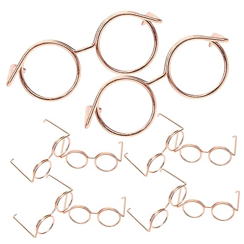 JOINPAYA 10 Stück Mini-Brille Halloween Puppe Für Outfit Trendy Gläser Brillenrequisiten Zum Anziehen Dekorative Glasdekore Basteln Sie Eine Zum Dekorieren Metall Rose Gold von JOINPAYA