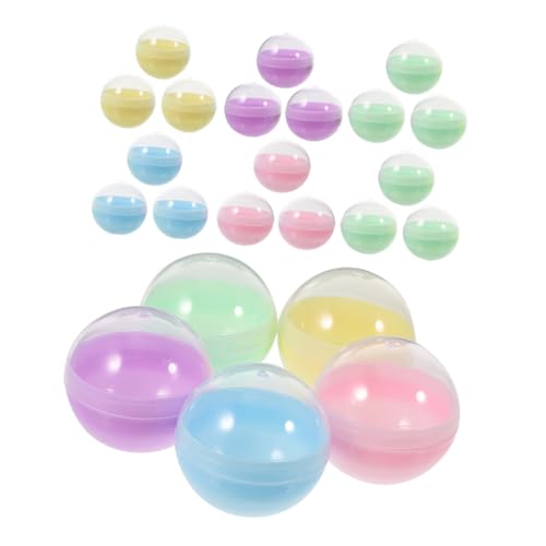 JOINPAYA 100 Stück Halbtransparente Macaron Farbige Kapseln Nachfüllbare PP Plastikbälle für Kaugummiautomaten Spielzeugspender Diy Bastelbehälter Preisautomaten Zubehör von JOINPAYA
