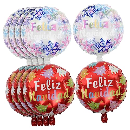 JOINPAYA 10Stücke Feliz Weihnachtsballons Folienballons Für Farbige Weihnachtsbaum Und Muster Dekoration Für Weihnachtsfeiern Und Festlichkeiten von JOINPAYA
