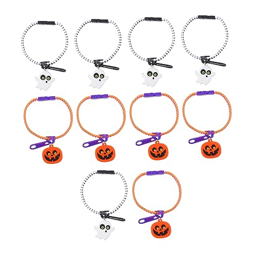 JOINPAYA 10Stücke Halloween Reißverschlussarmbänder Sensory Stressabbau Mit Kürbis Und Gespensterdesign Plastikarmreifen Für Jungen von JOINPAYA