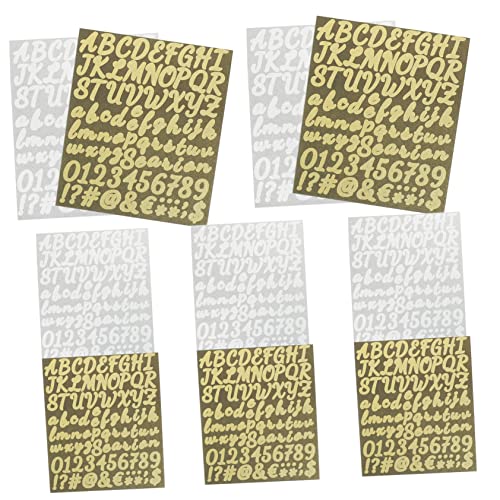 JOINPAYA 10blätter Buchstaben Und Zahlen Aufkleber Selbstklebende Vinyl Sticker Für Bastelprojekte Und Scrapbooking Goldene Silberne Für Karten Und Dekoration von JOINPAYA