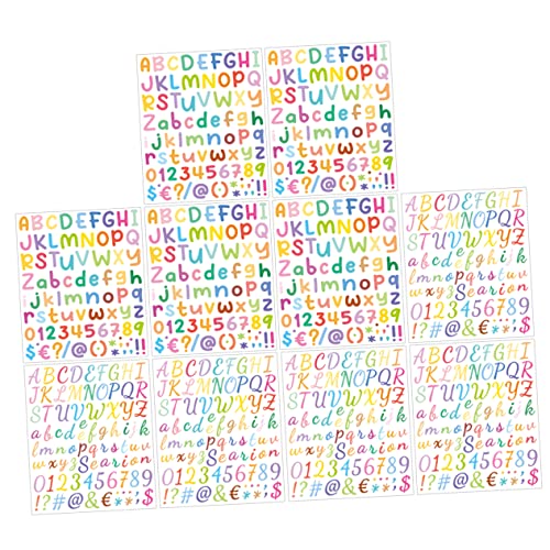 JOINPAYA 10blätter Buchstabenaufkleber Bunte Selbstklebende Vinyl-Sticker Für Kreative Projekte Einschließlich Zahlen Und Cartoon-Designs Für Scrapbooking Und Bastelarbeiten von JOINPAYA
