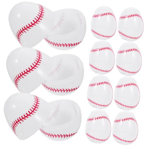 JOINPAYA 12 Stück Baseball Ostereier aus Kunststoff Befüllbare Eier für Osterkörbchen Fröhliche Partydekorationen und Ostern und Frühlingsfeiern von JOINPAYA
