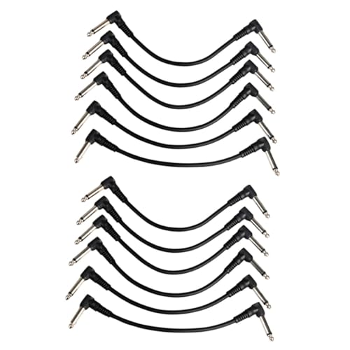 JOINPAYA 12 Stück Effektkabel Patchkabel Audio- Gitarrenkabel Zubehör Für Musikinstrumente E-bass-audiokabel Gitarren-audiokabel Teile Von Musikinstrumenten Gitarrenteile Pvc Black von JOINPAYA