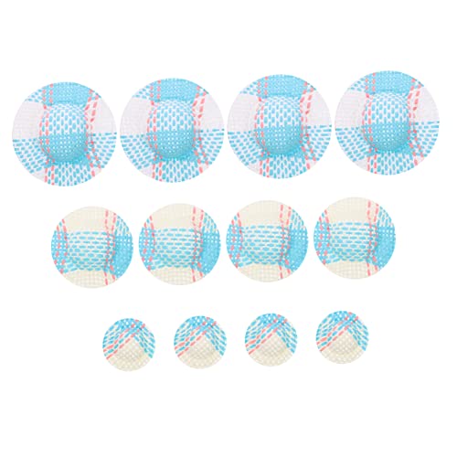 JOINPAYA 12 Stück Gestreiftes Hutzubehör Gestreifter Mini-Hut Puppenkleidung Hut Miniaturhüte Mini-Kappe Mini-hüte Mini-Sonnenhut Puppenhüte Spielzeuge Schirmmützen Deckel Blue Papier von JOINPAYA