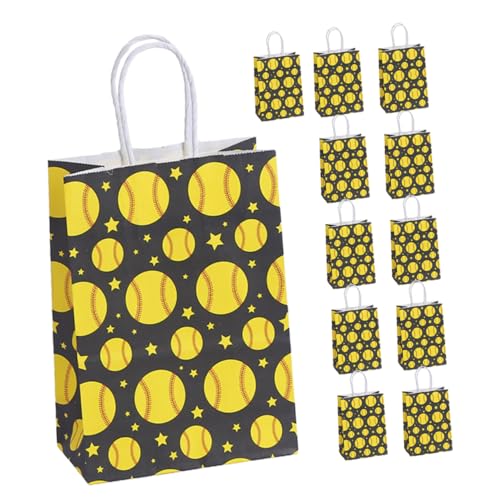 JOINPAYA 12stücke Baseball Papiertüten Für Süßigkeiten Geschenktüten Mit Griff Sport- Party Favor Bags Mitgebsel Für Baseballpartys Und Feiern von JOINPAYA