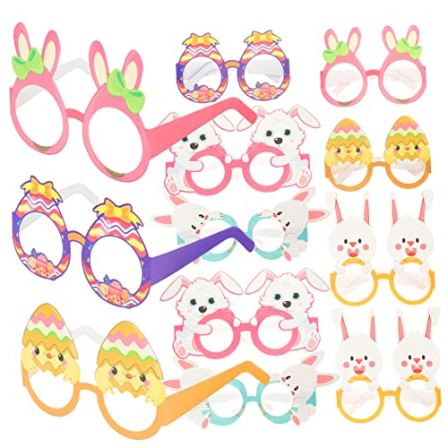 JOINPAYA 12 Stück Teiliges Ostern Papierbrillen Partybrille Kostüm Eyewear Osterhasen für Fotorequisiten und Osterfest Zubehör von JOINPAYA