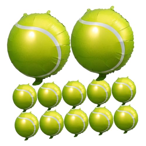 JOINPAYA 12 Stück Tennisballon Tennisschläger-Ballons Tennisparty große Luftballons Tennisplatz Tennisthema Gefälligkeiten für Ballpartys Aufblasbares Ballondekor Aluminiumfolie Green von JOINPAYA