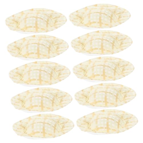 JOINPAYA 12 Stück Kleiner Strohhut kleine Hüte zum Basteln Kindermütze Mini-Strohhüte Mini-Strickmütze sammlerstücke Handgemachte Puppenhüte gewebter Bastelhut Minihüte zum Basteln Papier von JOINPAYA