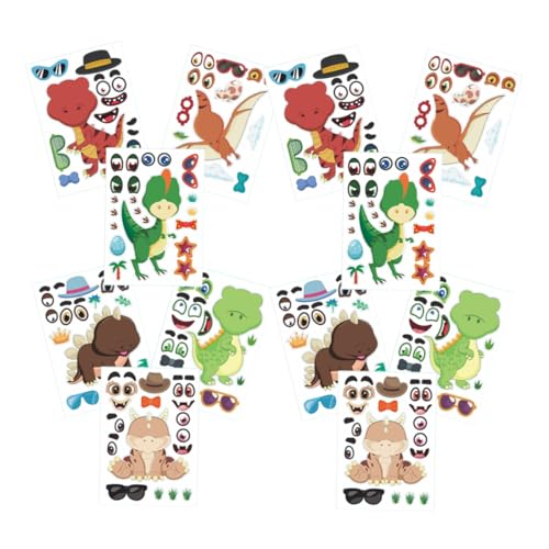 JOINPAYA 12blätter Dinosaurier Aufkleber Für Junge Mädchen Wiederverwendbare Cartoon Sticker Für Kreative Dekoration Von Dinosaurier-mottopartys von JOINPAYA